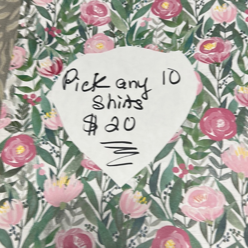 Pick any 10 shirts women / kids $20